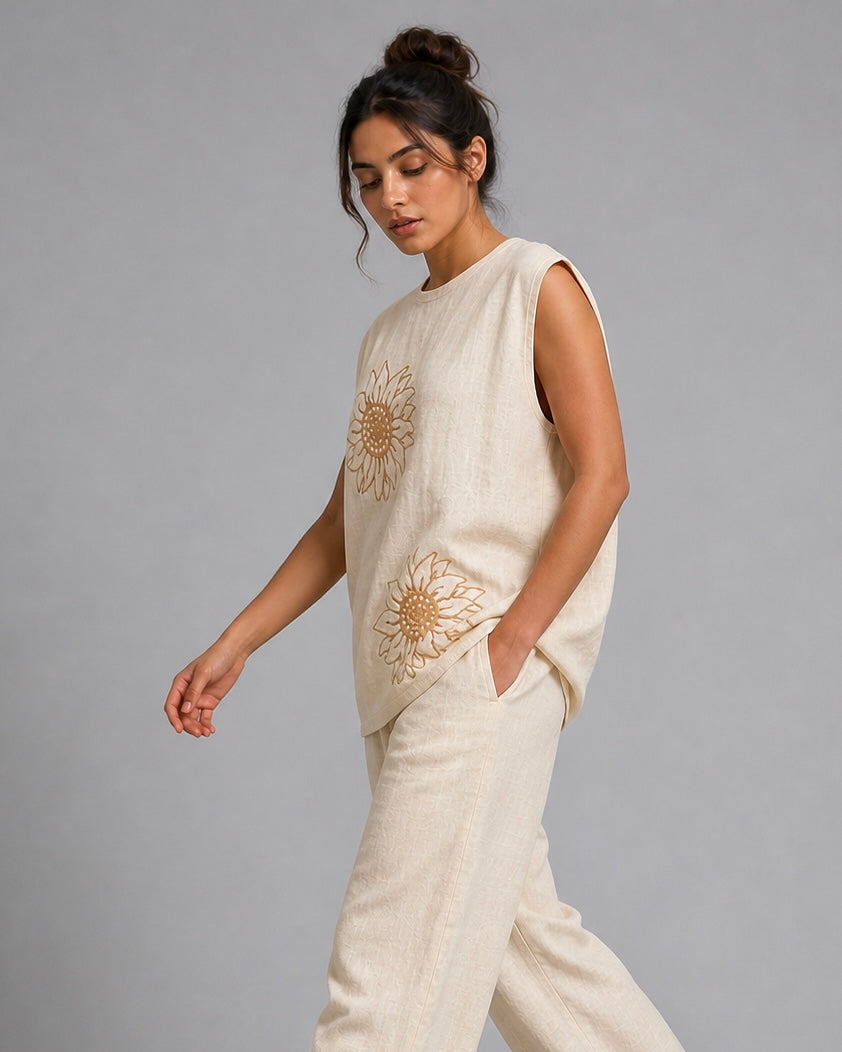 Sunflower linen set